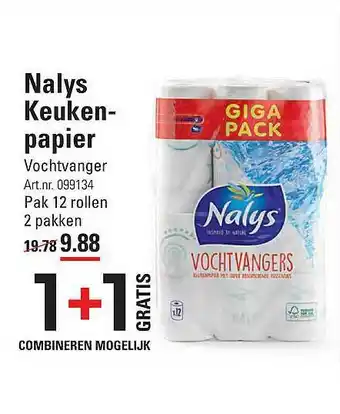 Sligro Nalys Keukenpapier 1+1 Gratis aanbieding