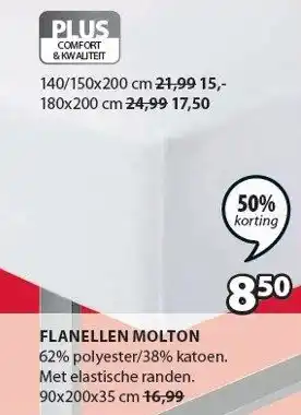 Jysk Flanellen molton aanbieding