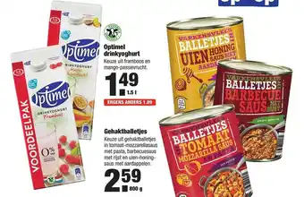 ALDI Optimel Drinkyoghurt Of Gehaktballetjes aanbieding