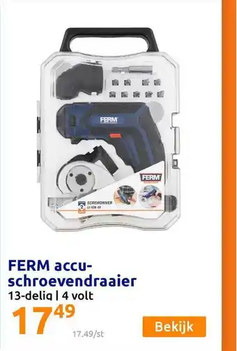 Action Ferm Accuschroevendraaier aanbieding