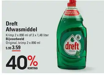 Sligro Dreft Afwasmiddel 40% Korting aanbieding