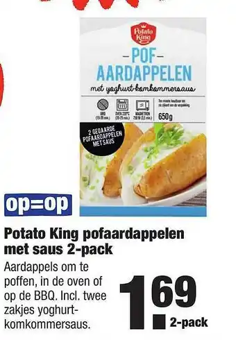 ALDI Potato King Pofaardappelen Met Saus 2-Pack aanbieding