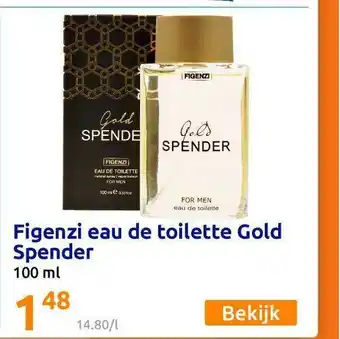 Action Figenzi Eau De Toilette Gold Spender 100 Ml aanbieding