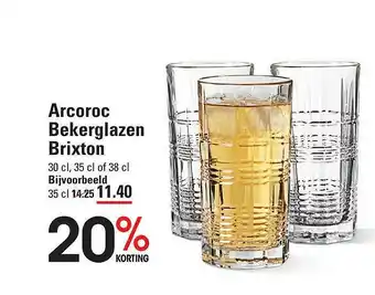 Sligro Arcoroc Bekerglazen Brixton 20% Korting aanbieding