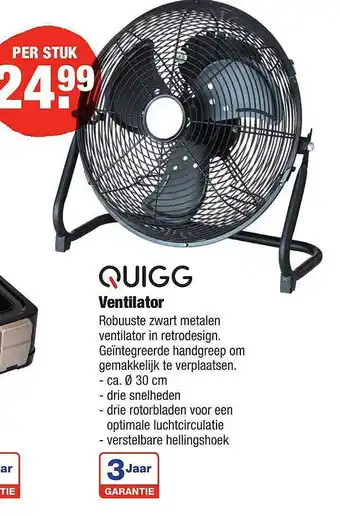 ALDI Quigg Ventilator aanbieding