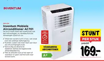 Vomar Voordeelmarkt Inventum Mobiele Airconditioner AC701 32 x 67 x 31 cm aanbieding