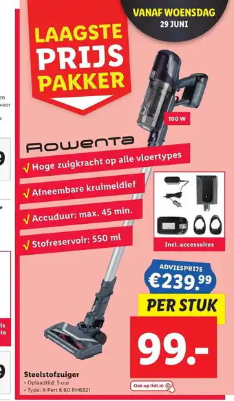 Lidl Steelstofzuiger X-pert 6.60 RH6821 aanbieding