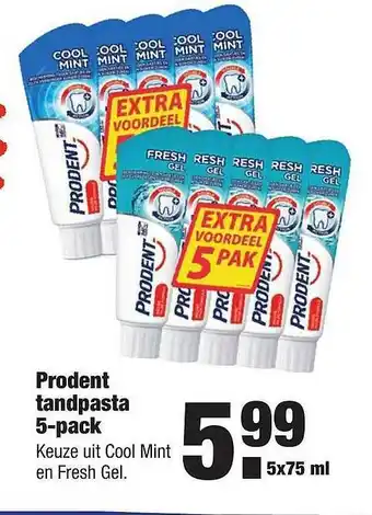 ALDI Prodent Tandpasta 5-Pack aanbieding