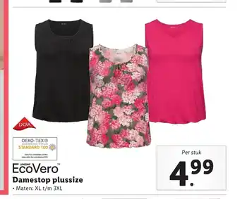 Lidl EcoVaro Damestop plussize maten: XL t/m 3XL aanbieding