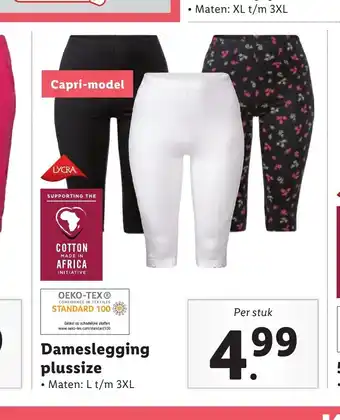 Lidl Damesleggings plussize maten: L t/m 3XL aanbieding