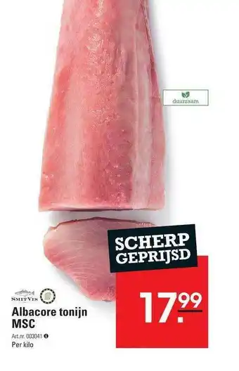 Sligro Albacore Tonijn MSC aanbieding