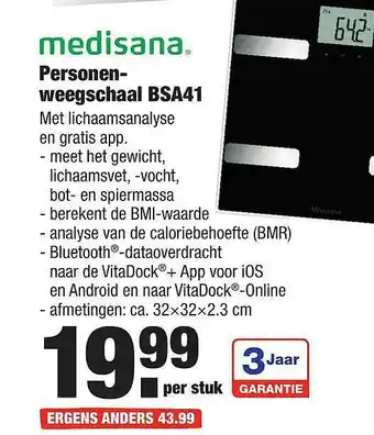 ALDI Medisana Personenweegschaal BSA41 aanbieding