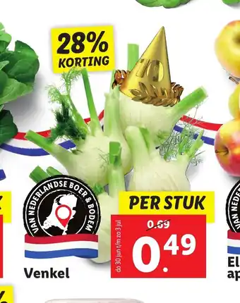 Lidl Venkel per stuk aanbieding