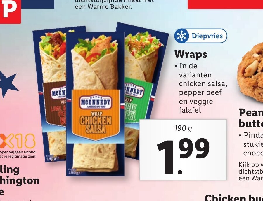 Diepvries Wraps 190 g aanbieding bij Lidl