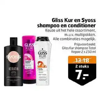 Trekpleister Gliss Kur En Syoss Shampoo En Conditioner aanbieding