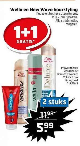 Trekpleister Wella En New Wave Haarstyling 1+1 Gratis aanbieding