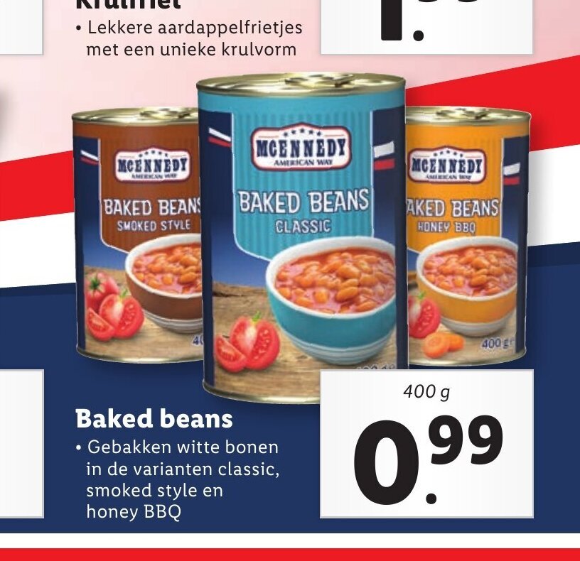Baked beans 400 g aanbieding bij Lidl