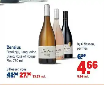 Makro Cersius Frankrijk, Languedoc Blanc, Rosé Of Rouge aanbieding