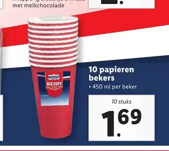 Lidl 10 papieren bekers 450 ml 10 stuks aanbieding