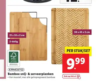 Lidl Ernesto Bamboe snij- & serveerplanken per stuk/set aanbieding