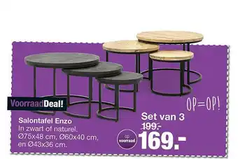 Budget Home Store Salontafel Enzo Set Van 3 aanbieding