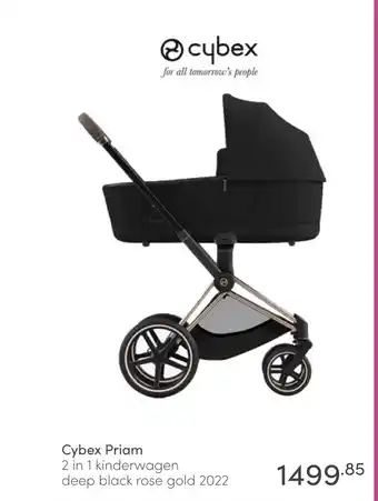 Baby & Tiener Cybex Priam 2 in 1 kinderwagen deep black rose gold 2022 aanbieding