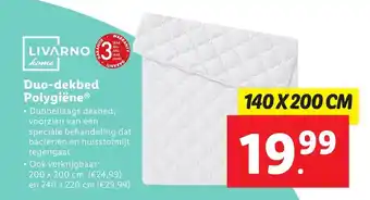 Lidl Livarno home Duo-dekbed Polygiene 140 x 200 cm aanbieding