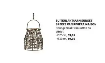 Nijhof Buitenlantaarn Sunset Breeze Van Riviéra Maison 25cm aanbieding