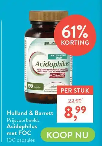 Holland & Barrett Holland & Barrett Acidophilus Met FOC 61% Korting aanbieding