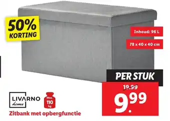 Lidl Livarno home Zitbank met opbergfunctie aanbieding