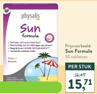 Holland & Barrett Physalis Sun Formula aanbieding