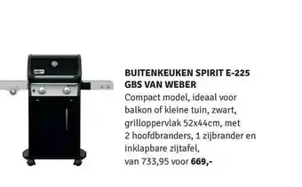 Nijhof Buitenkeuken Spirit E-225 GBS Van Weber aanbieding