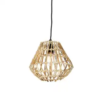 Lampenlicht.nl Landelijke hanglamp bamboe met wit - Canna Diamond aanbieding