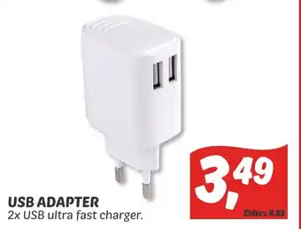 Dekamarkt Usb adapter 0x USB ultra fast charger aanbieding