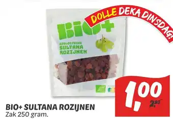 Dekamarkt Bio+ sultana rozijnen 250g aanbieding