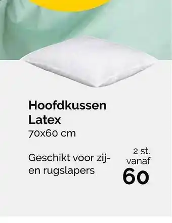 Beter Bed Hoofdkussen Latex 70x60 Cm aanbieding