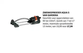 Nijhof Zwenksproeier Aqua S Van Gardena aanbieding