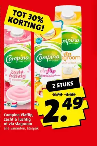 Boni Campina Vlaflip, Zacht & Luchtig Of Vla Slagroom aanbieding