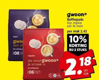 Boni G'woon Koffiepads aanbieding