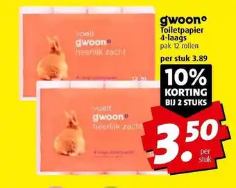 Boni G'woon Toiletpapier 4-laags aanbieding