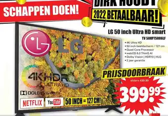 Dirk LG 50 Inch Ultra HD Smart TV 5OUP750GLF aanbieding