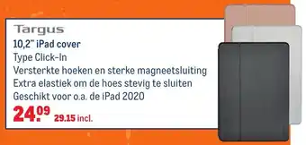 Makro Targus 10.2" iPad cover | Click-In aanbieding