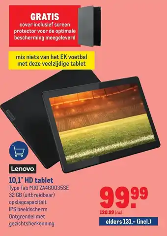 Makro Lenovo Tablet 10.1" HD | TAB M10 ZA4G0035SE aanbieding