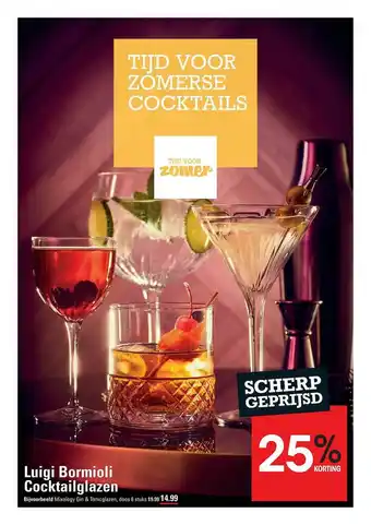 Sligro Luigi Bormioli Cocktailglazen 25% Korting aanbieding