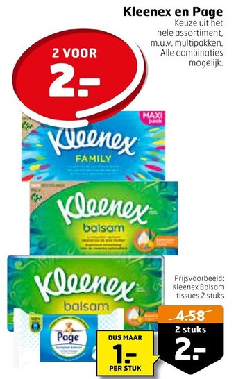 Trekpleister Kleenex en page aanbieding