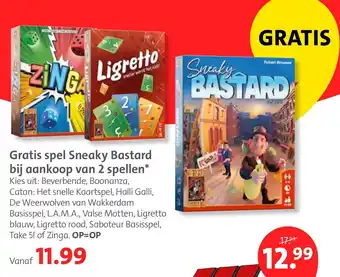 Bruna Gratis spel sneaky bastard bij aankoop van 2 spellen aanbieding