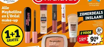 Kruidvat Alle maybelline en l'oreal make-up aanbieding