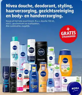 Kruidvat Nivea douche, deodorant, styling, haarverzorging, gezichtsreiniging en body- en handverzorging aanbieding