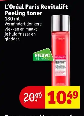 Kruidvat L'oreal paris revitalift peeling toner 180ml aanbieding