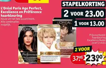 Kruidvat L'oreal paris age perfect, excellence en preference haarkleuring aanbieding